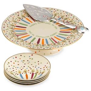 Lenox Candles and Confetti Music Box Cake Plate